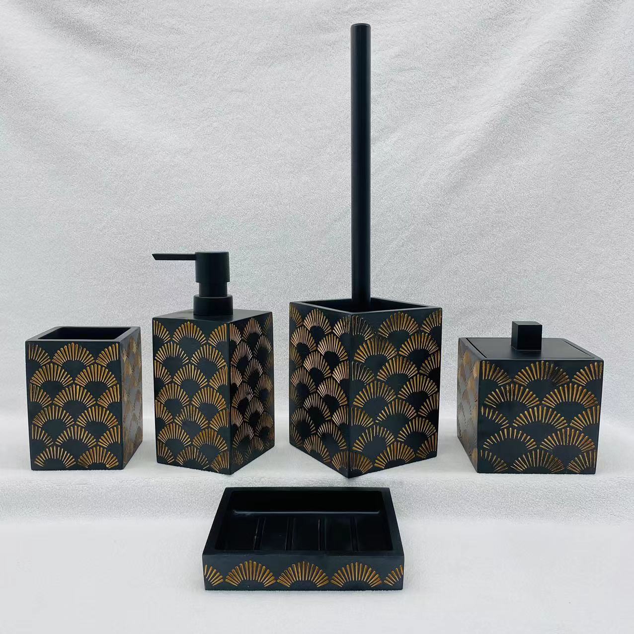 Poly Resin Bathroom Accessory Set