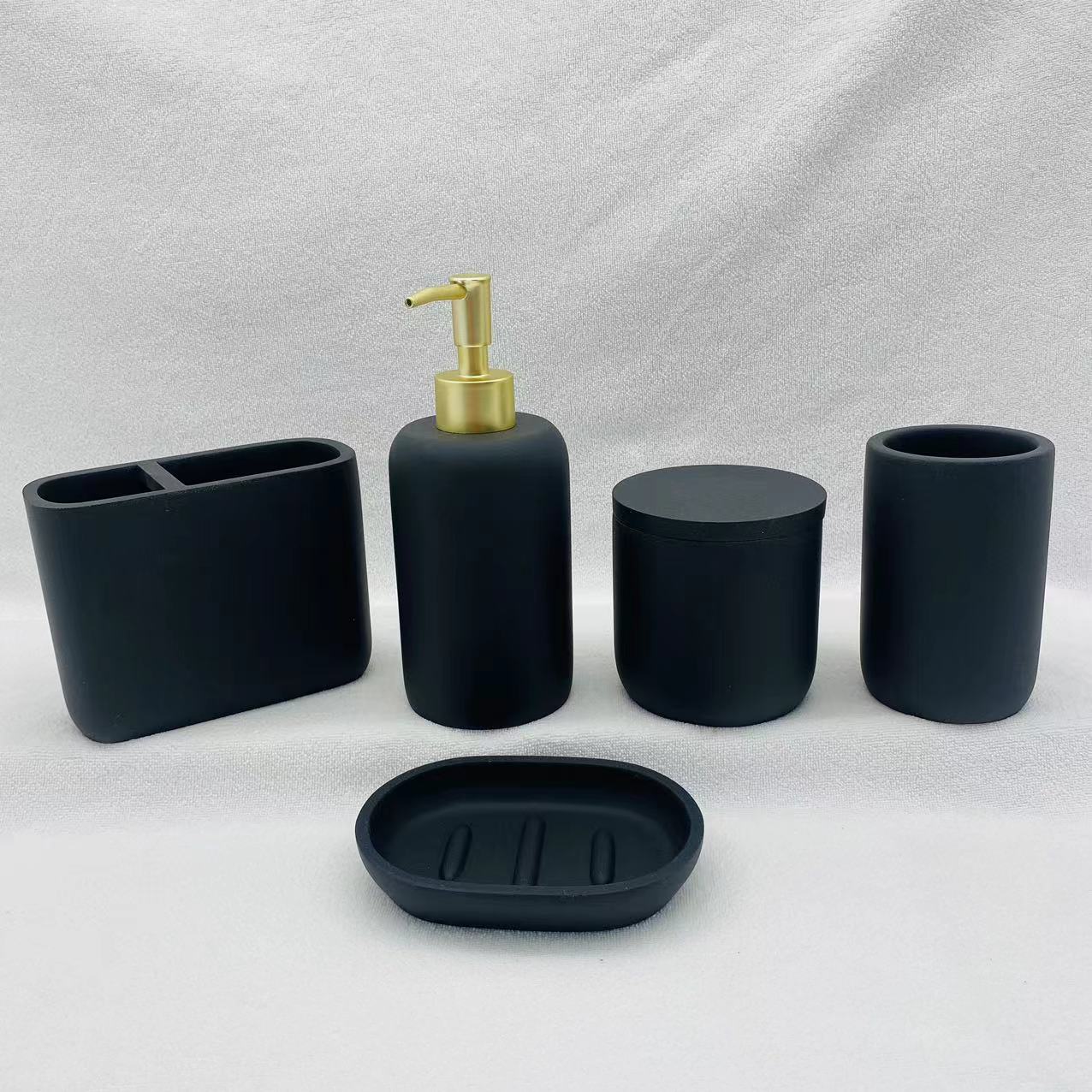 Poly Resin Bathroom Accessory Set