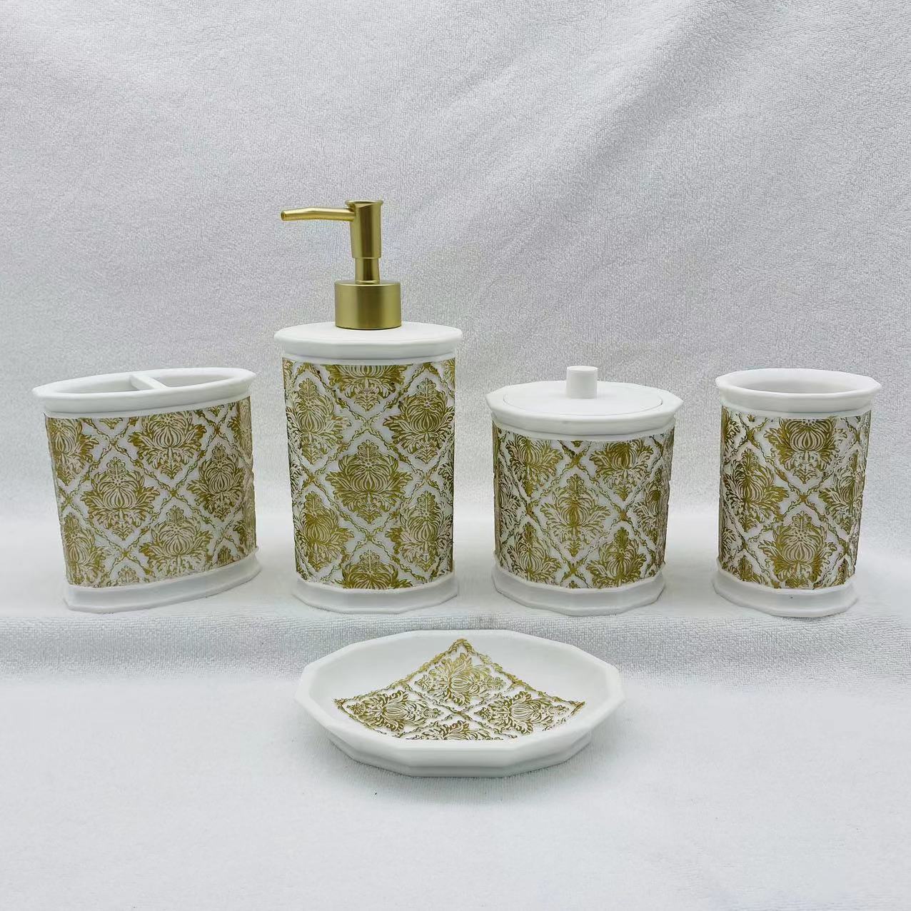 Poly Resin Bathroom Accessory Set