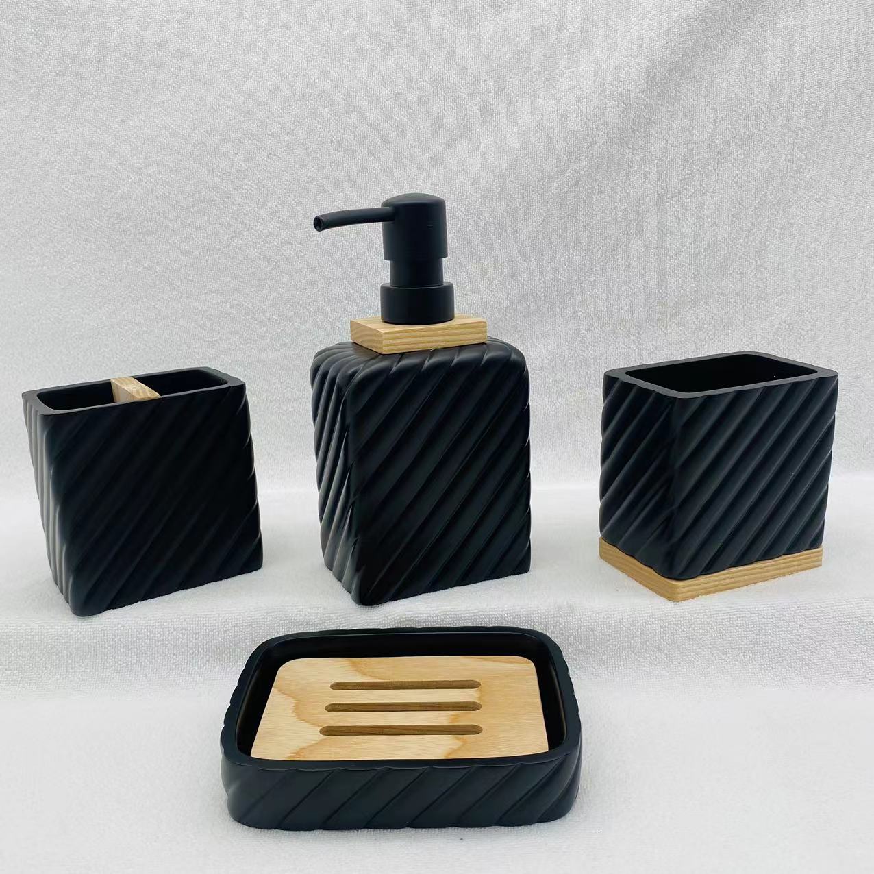 Poly Resin Bathroom Accessory Set