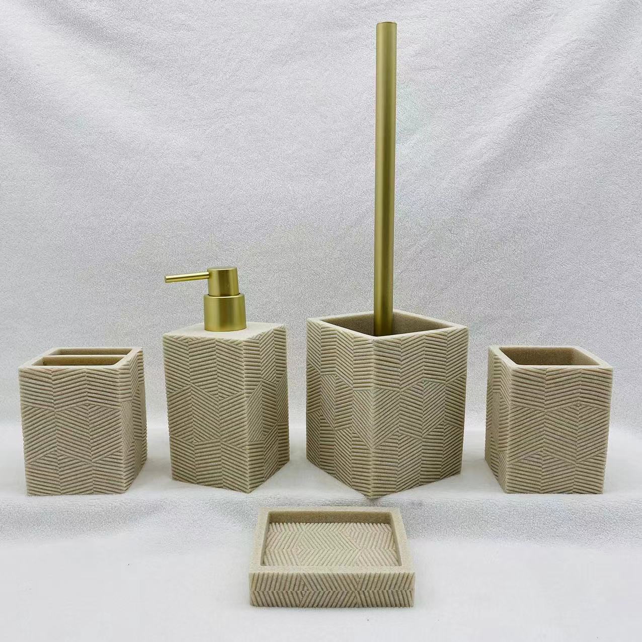 Poly Resin Bathroom Accessory Set