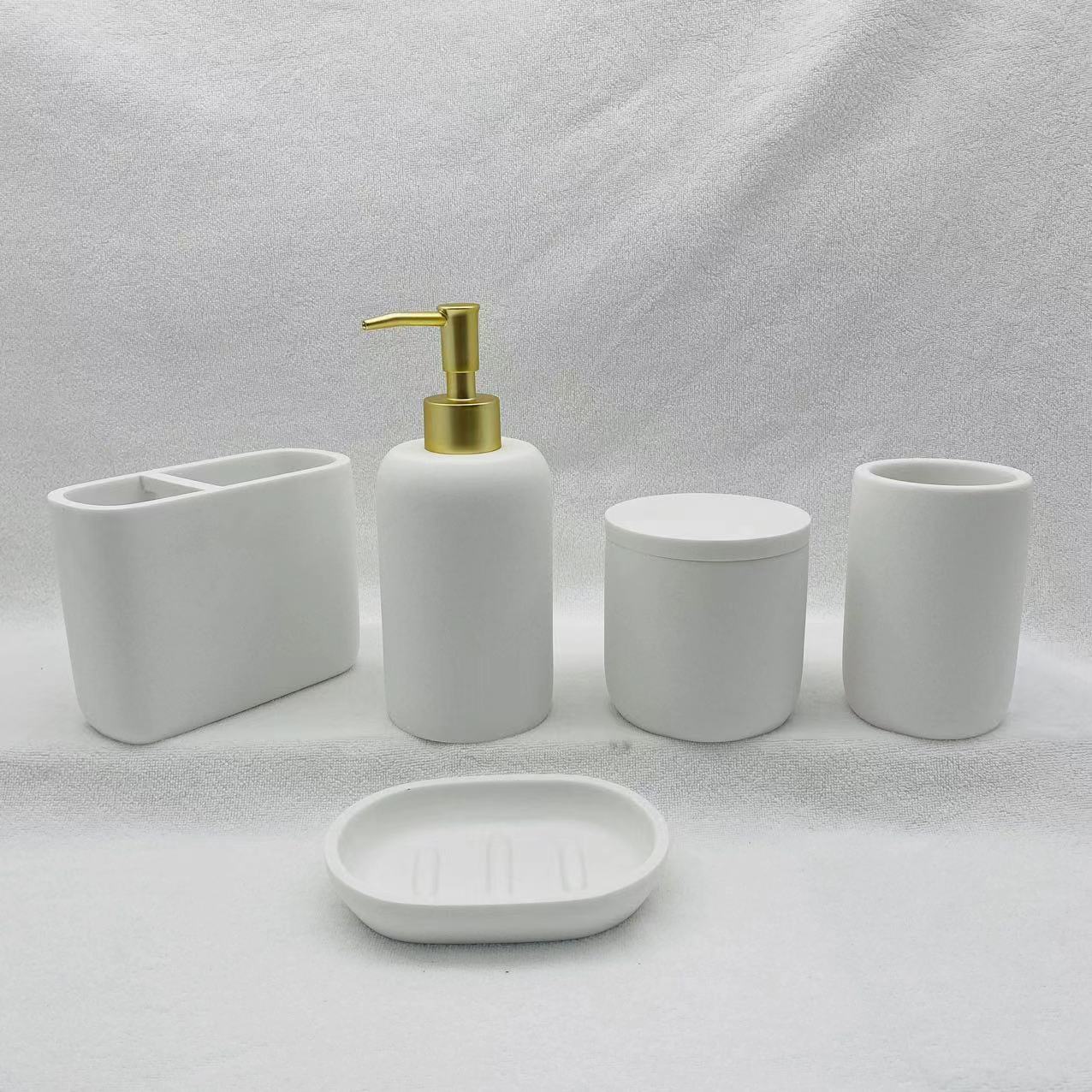 Poly Resin Bathroom Accessory Set