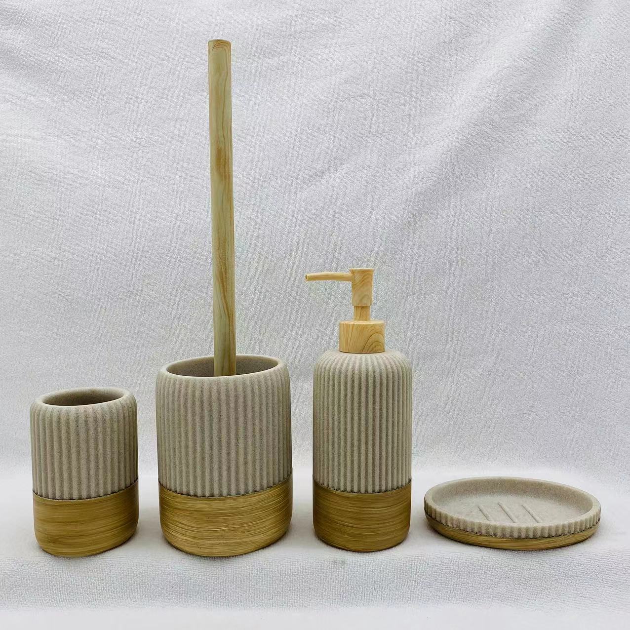 Poly Resin Bathroom Accessory Set