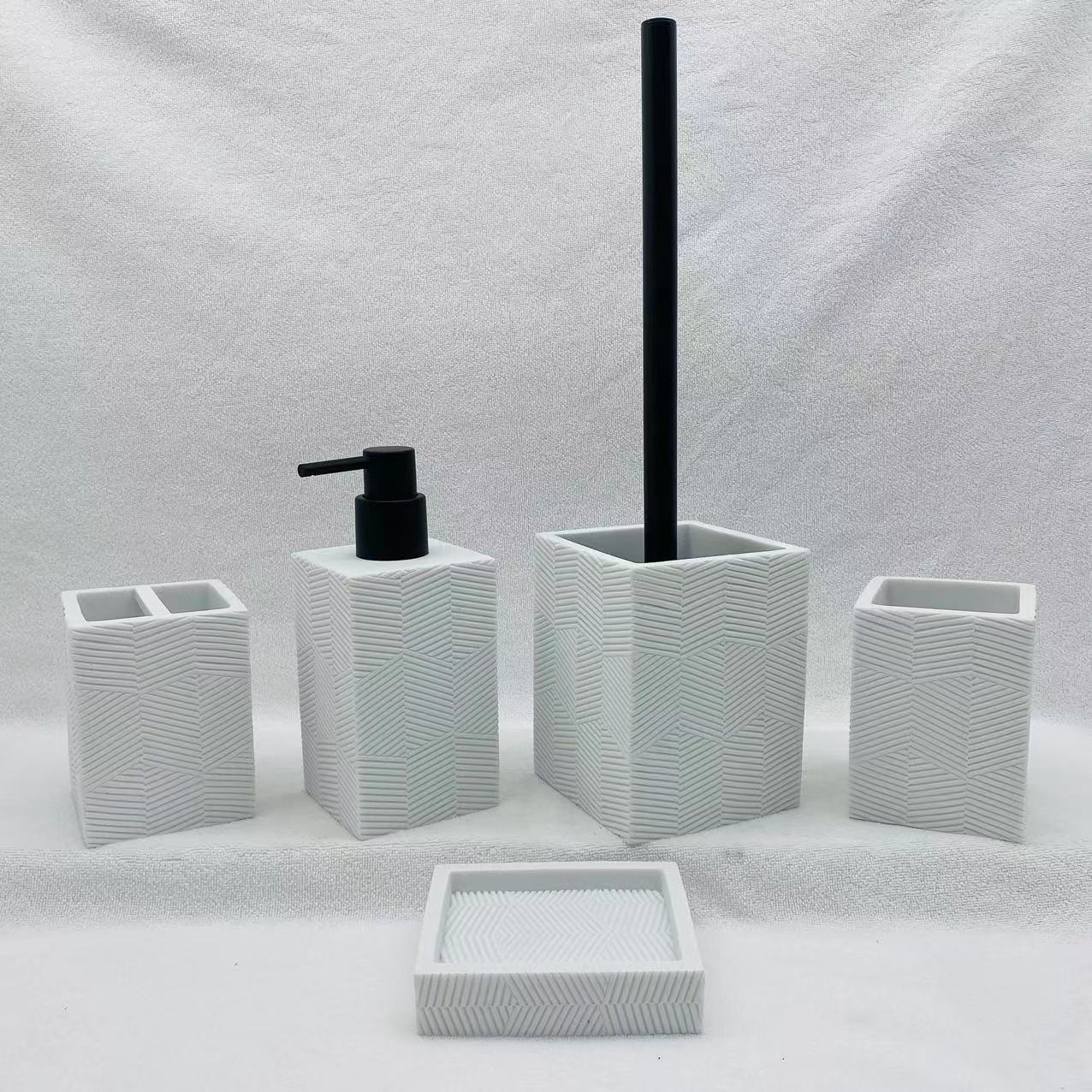 Poly Resin Bathroom Accessory Set