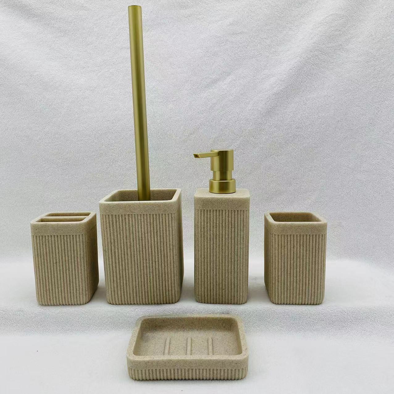 Poly Resin Bathroom Accessory Set