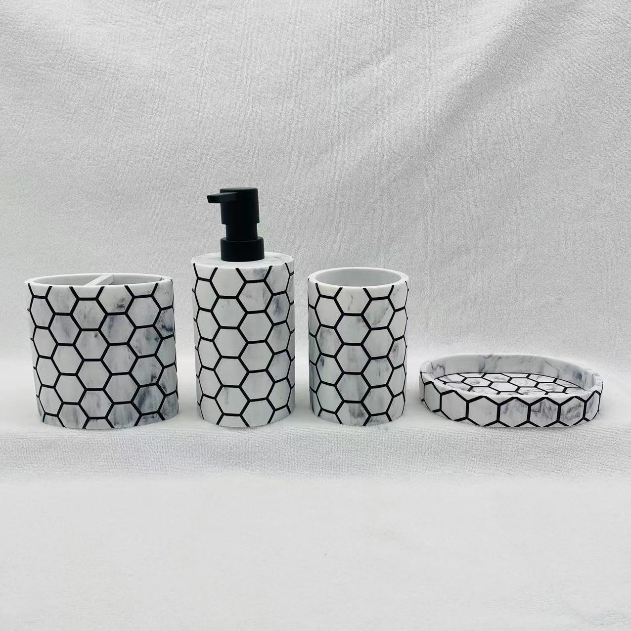 Poly Resin Bathroom Accessory Set