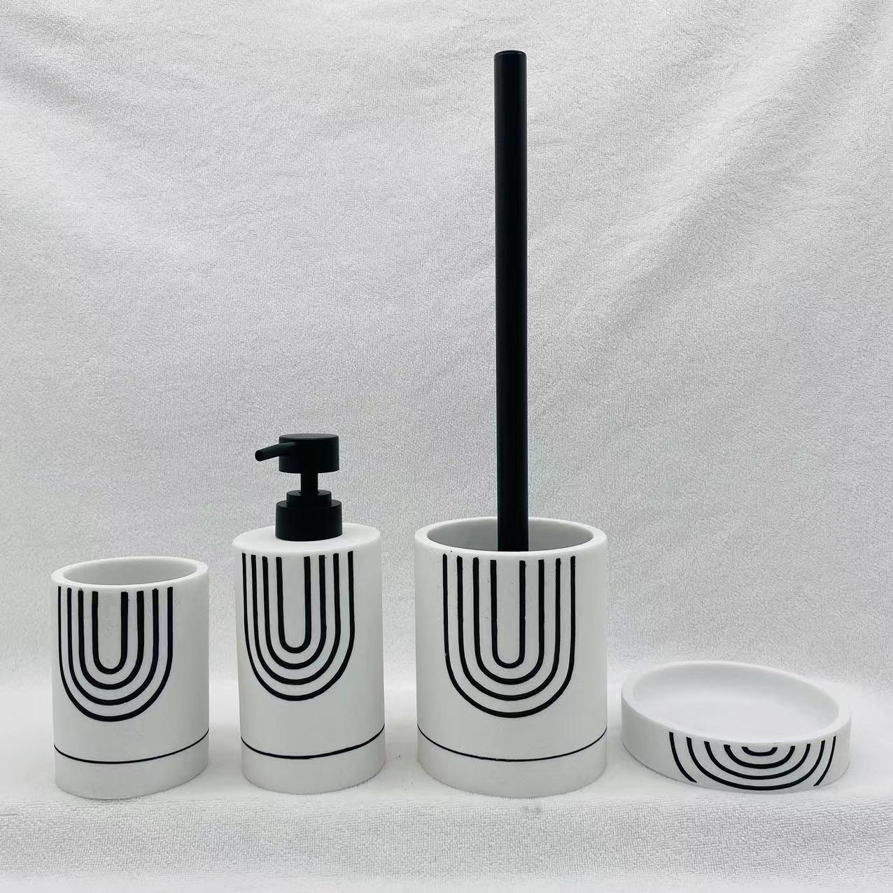 Poly Resin Bathroom Accessory Set