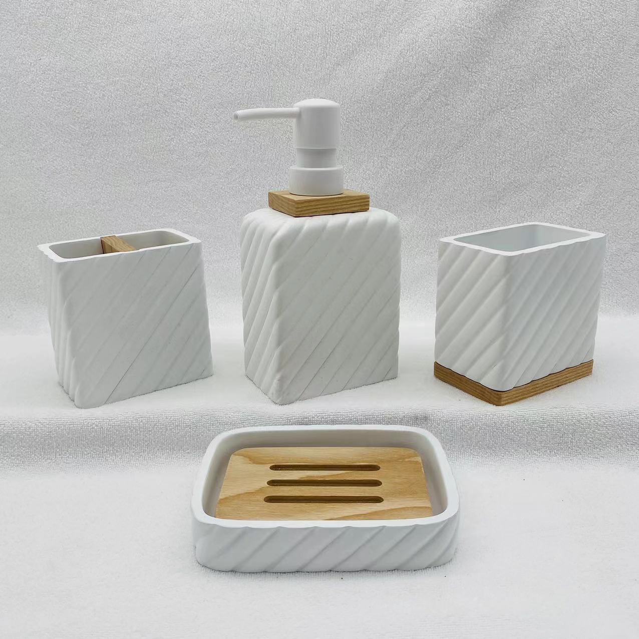 Poly Resin Bathroom Accessory Set