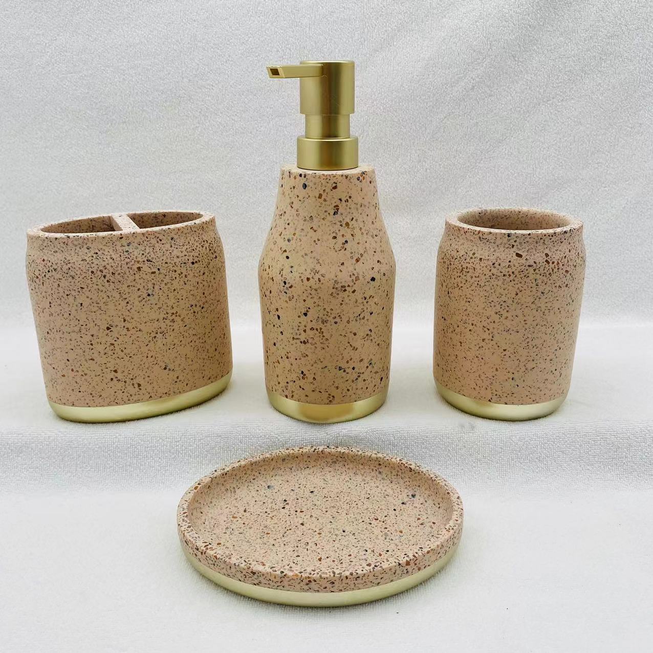Poly Resin Bathroom Accessory Set