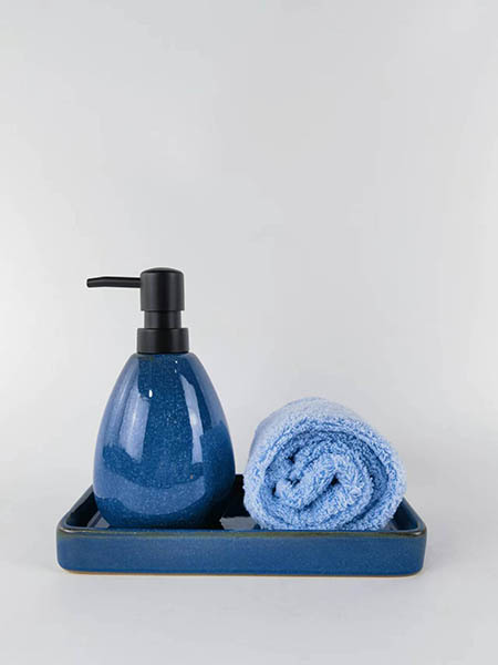 Dark Blue Ceramic Bathroom Accessory Set