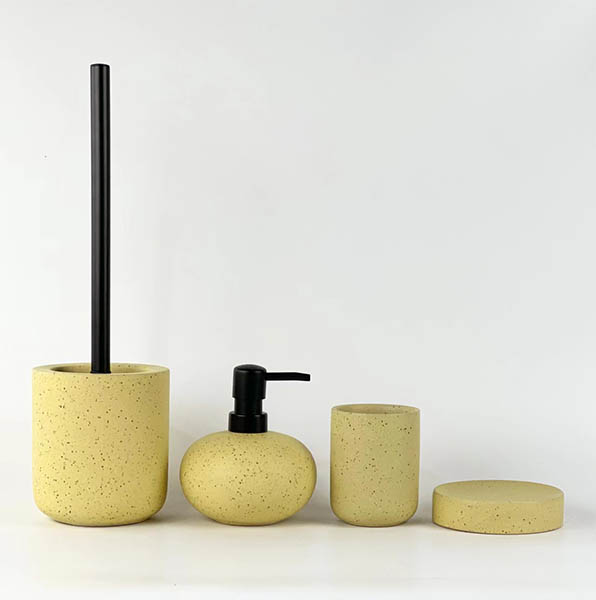 Yellow Ceramic Bathroom Accessory Set