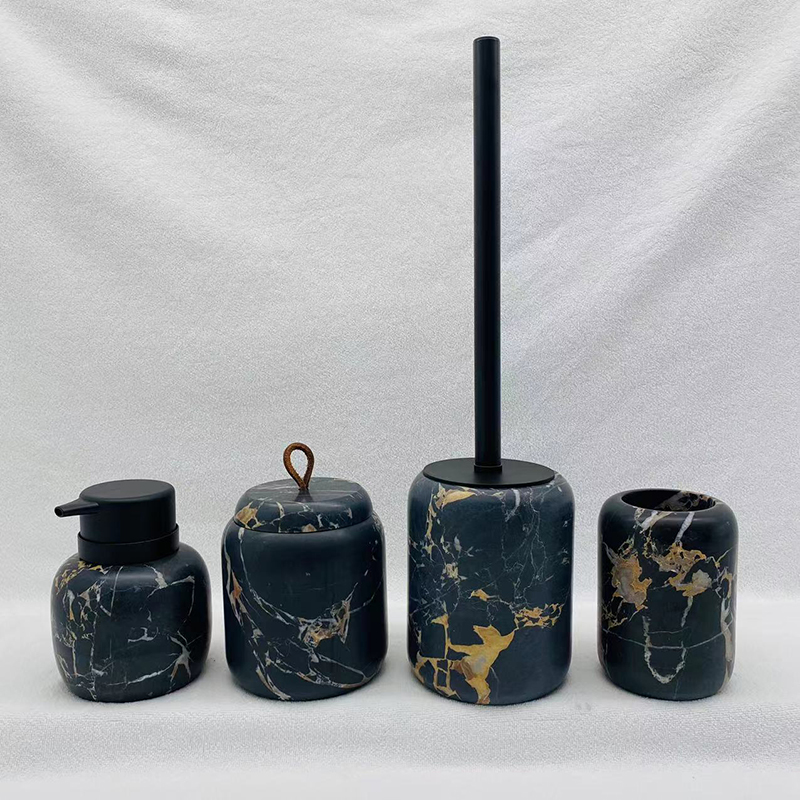 Marble Bathroom Accessory Set