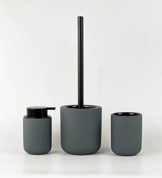 Black Ceramic Bathroom Accessory Set