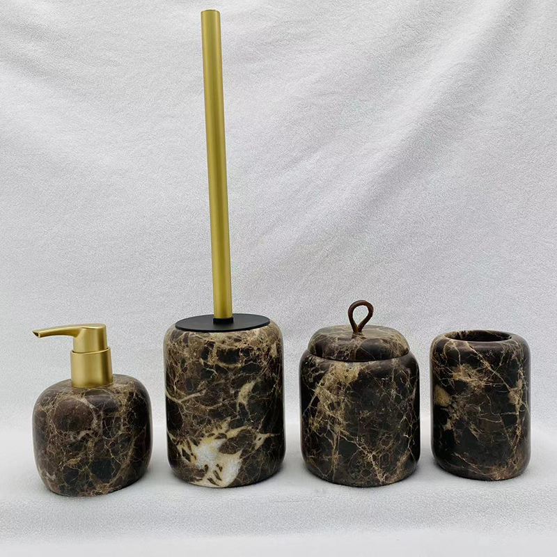 Marble Bathroom Accessory Set   