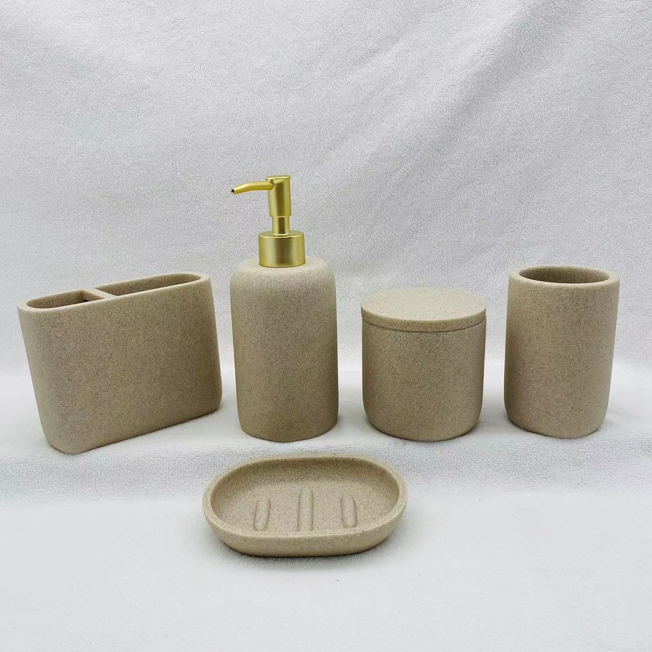 Poly Resin Bathroom Accessory Set