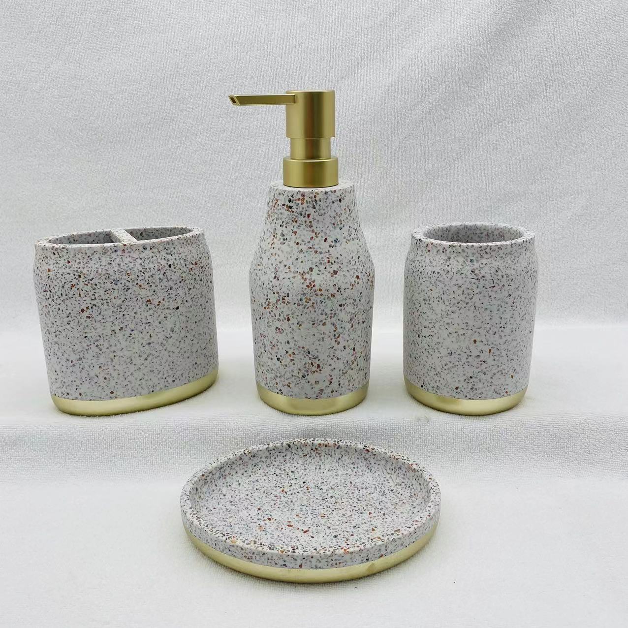 Poly Resin Bathroom Accessory Set